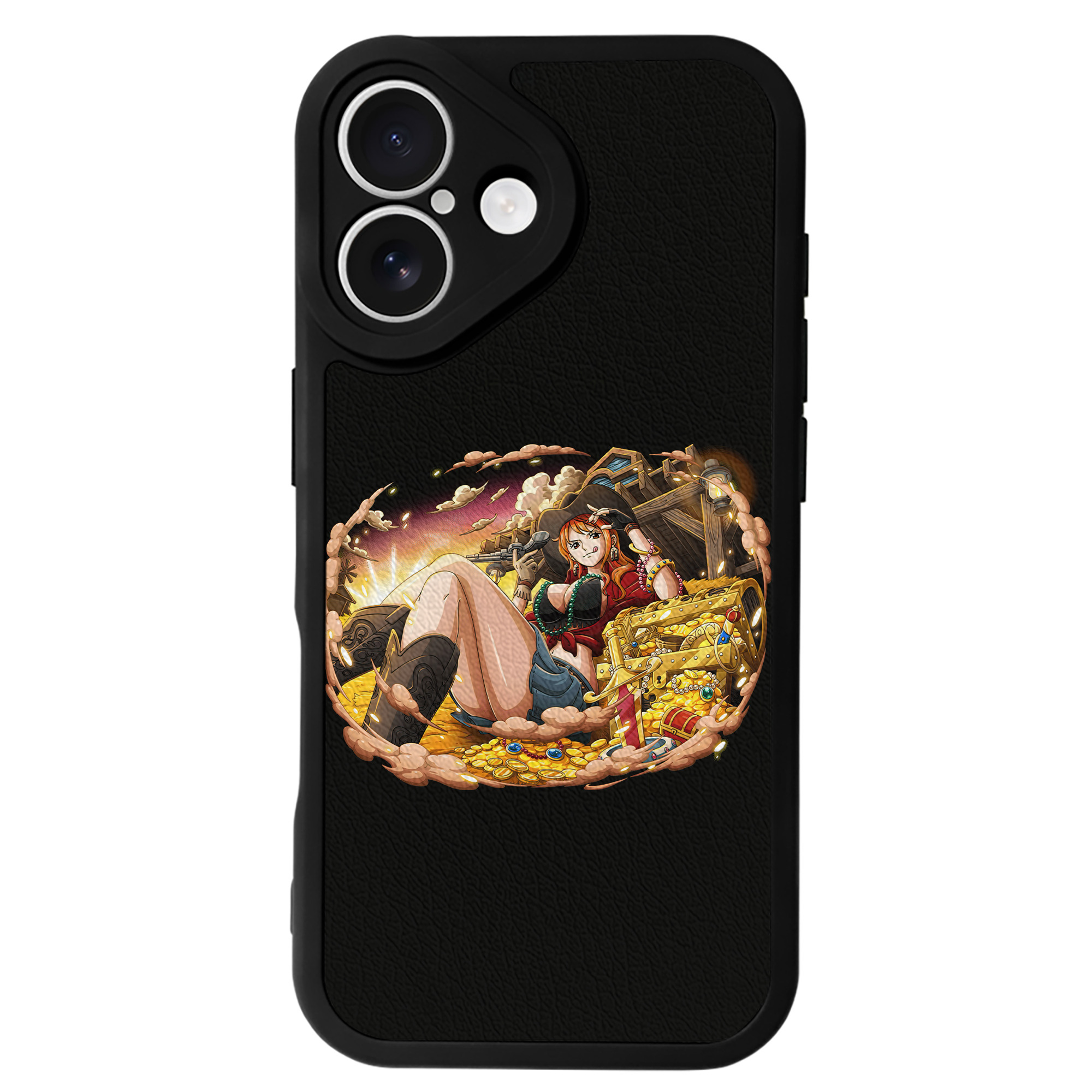 （画像用） ワンピース ナミ ONE PIECE Nami 【iPhone 16シリーズ対応】シリコンスマホケース（レザー調） 材質：シリコン